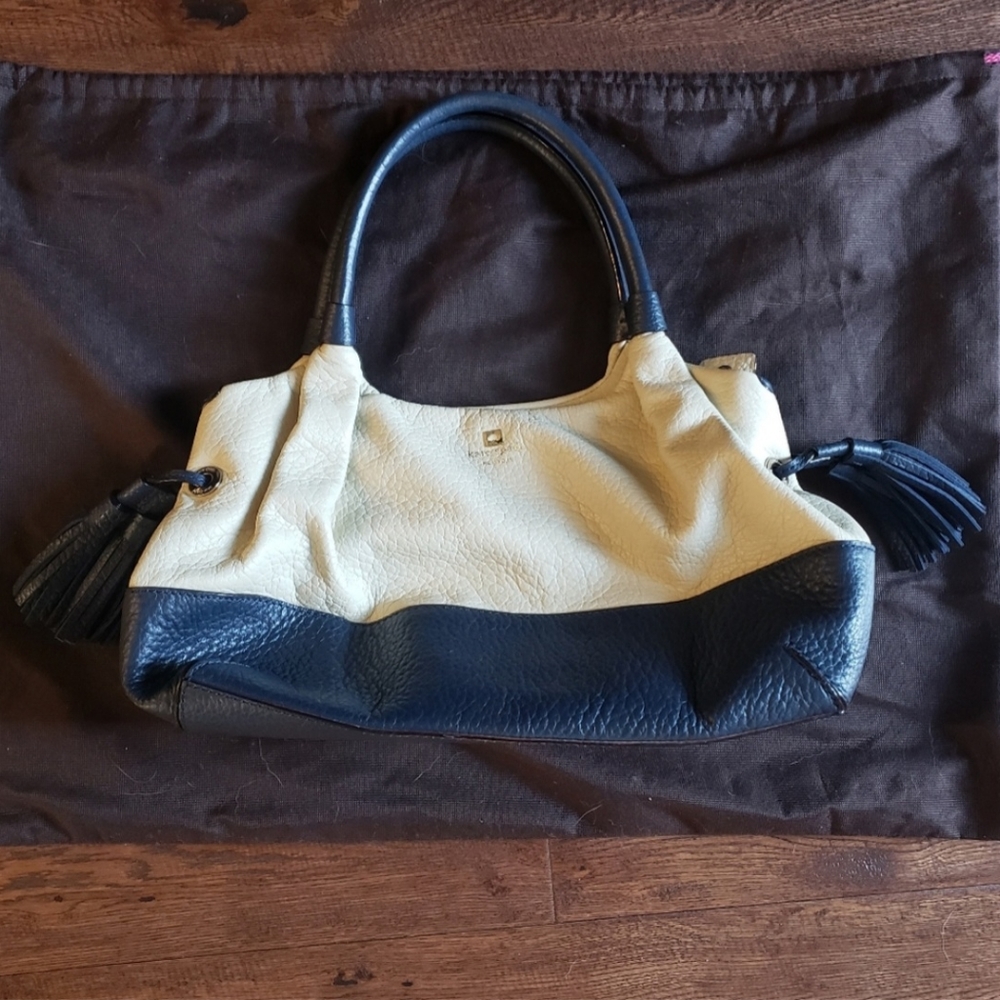 Authentic Blue and Cream Leather Kate Spade Handbag